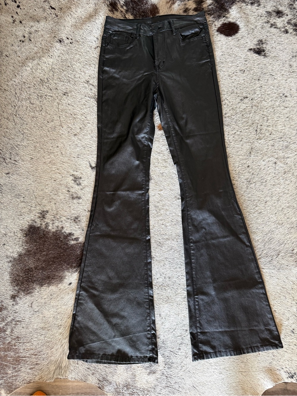 SHEIN Black Faux Leather Pants with Tall M Tag